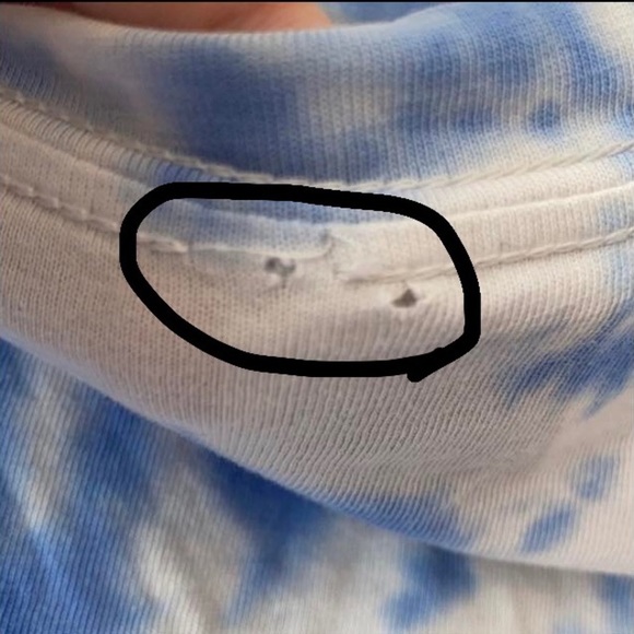 Pink Victoria’s Secret blue white tie dye cropped long sleeve crop top shirt M - Picture 6 of 16